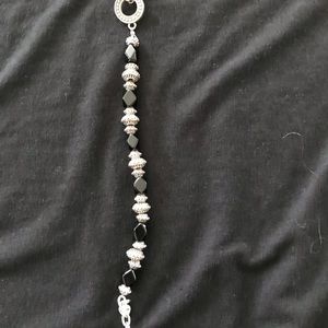 Brighton black and silver toggle bracelet